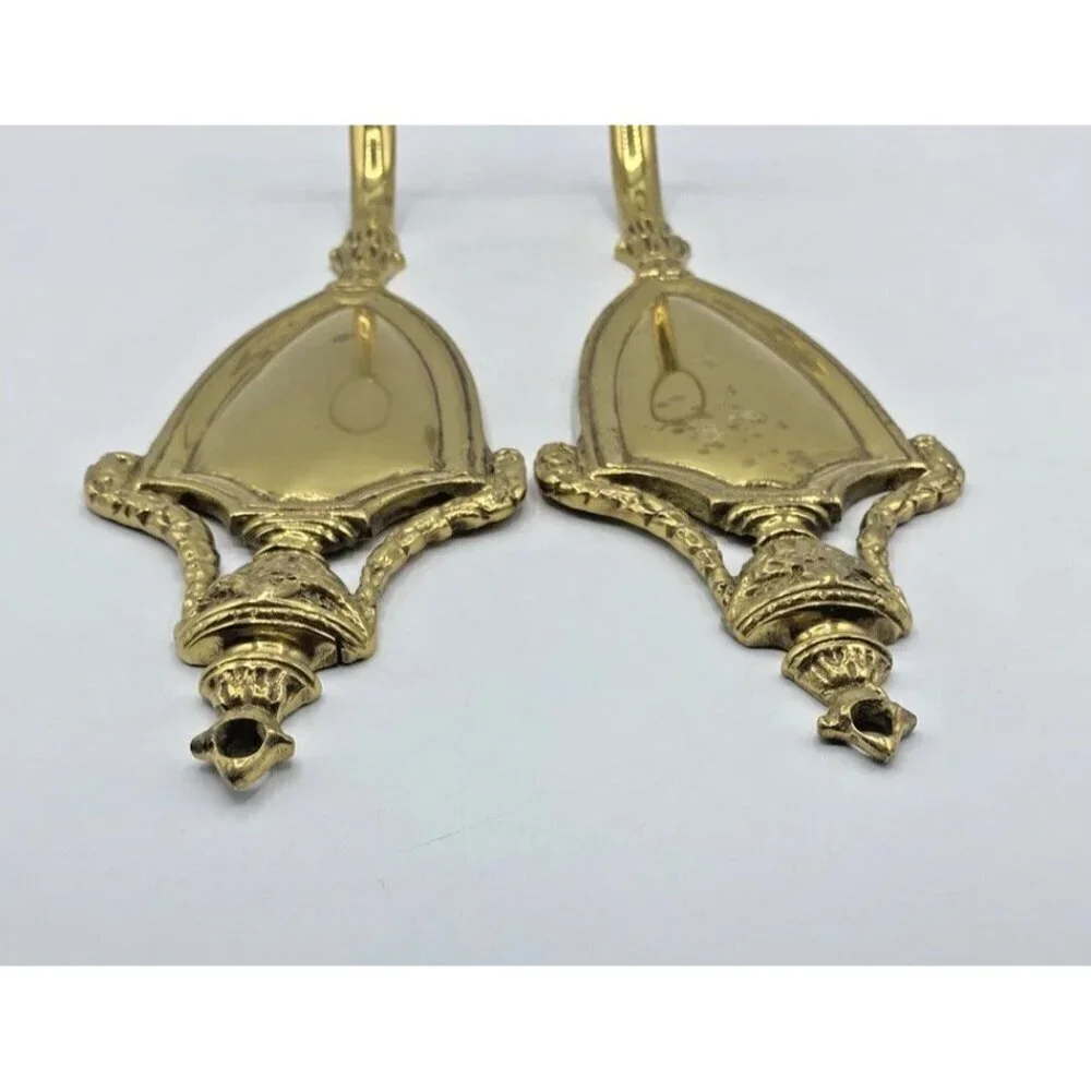 Vintage Virginia MetalCrafters Brass Wall Sconces Candle Holders Set Regency